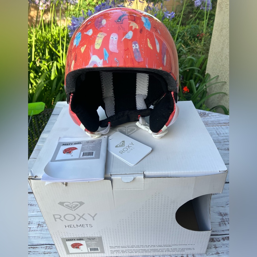 Roxy Kids Helmet - Red with Colorful Design